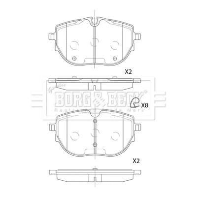BBP2881 BORG & BECK Комплект тормозных колодок, дисковый тормоз (фото 1)