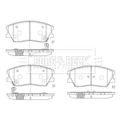 BBP2891 BORG & BECK Комплект тормозных колодок, дисковый тормоз (фото 1)