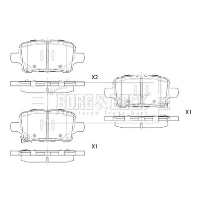 BBP2896 BORG & BECK Комплект тормозных колодок, дисковый тормоз (фото 1)