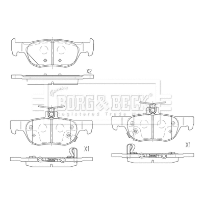 BBP2897 BORG & BECK Комплект тормозных колодок, дисковый тормоз (фото 1)
