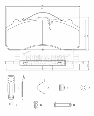 BBP32997 BORG & BECK Комплект тормозных колодок, дисковый тормоз (фото 1)