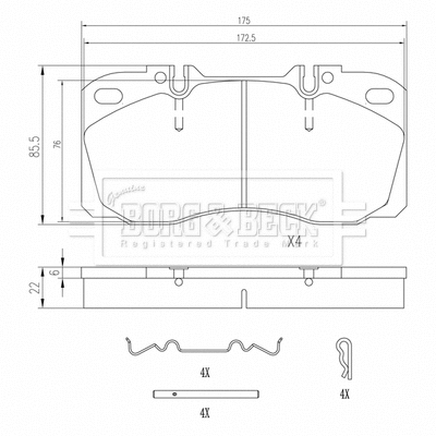 BBP33006 BORG & BECK Комплект тормозных колодок, дисковый тормоз (фото 1)