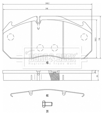 BBP33018 BORG & BECK Комплект тормозных колодок, дисковый тормоз (фото 1)
