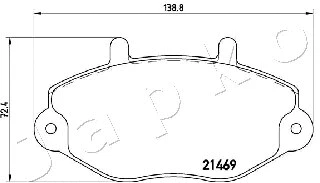 500322 JAPKO Комплект тормозных колодок, дисковый тормоз (фото 2)
