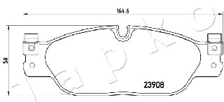 500345 JAPKO Комплект тормозных колодок, дисковый тормоз (фото 2)