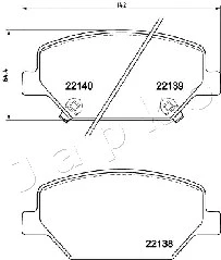 500418 JAPKO Комплект тормозных колодок, дисковый тормоз (фото 1)