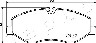500545 JAPKO Комплект тормозных колодок, дисковый тормоз (фото 2)