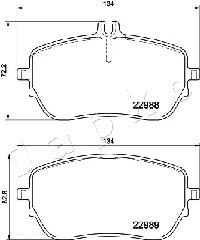 500549 JAPKO Комплект тормозных колодок, дисковый тормоз (фото 1)