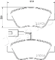 500624 JAPKO Комплект тормозных колодок, дисковый тормоз (фото 2)