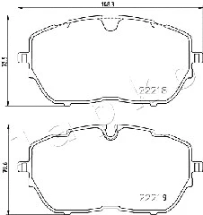 500647 JAPKO Комплект тормозных колодок, дисковый тормоз (фото 2)
