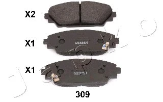 50309 JAPKO Комплект тормозных колодок, дисковый тормоз (фото 2)