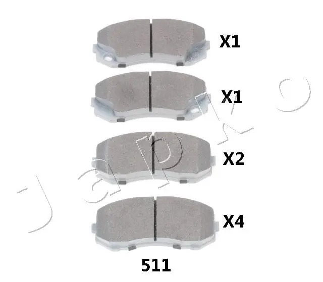 50511 JAPKO Комплект тормозных колодок, дисковый тормоз (фото 1)