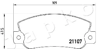 510210 JAPKO Комплект тормозных колодок, дисковый тормоз (фото 2)