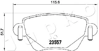 510305 JAPKO Комплект тормозных колодок, дисковый тормоз (фото 2)