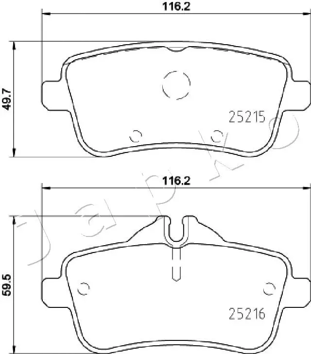 510516 JAPKO Комплект тормозных колодок, дисковый тормоз (фото 1)