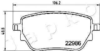 510533 JAPKO Комплект тормозных колодок, дисковый тормоз (фото 1)