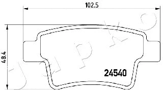 510603 JAPKO Комплект тормозных колодок, дисковый тормоз (фото 2)