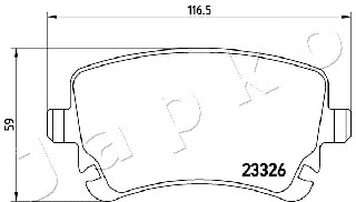 510907 JAPKO Комплект тормозных колодок, дисковый тормоз (фото 2)