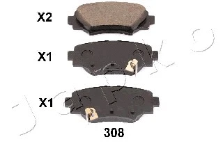 51308 JAPKO Комплект тормозных колодок, дисковый тормоз (фото 1)