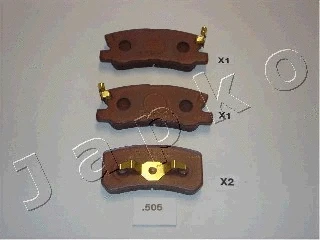 51505 JAPKO Комплект тормозных колодок, дисковый тормоз (фото 1)