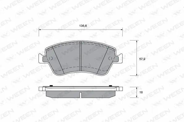 151-0014 WEEN Комплект тормозных колодок, дисковый тормоз (фото 1)