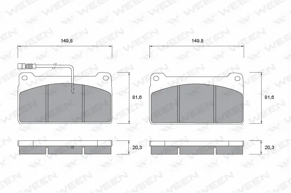 151-1062 WEEN Комплект тормозных колодок, дисковый тормоз (фото 1)