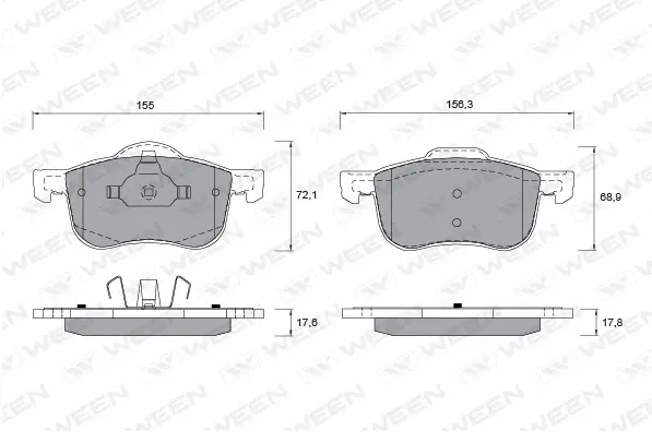151-1348 WEEN Комплект тормозных колодок, дисковый тормоз (фото 1)