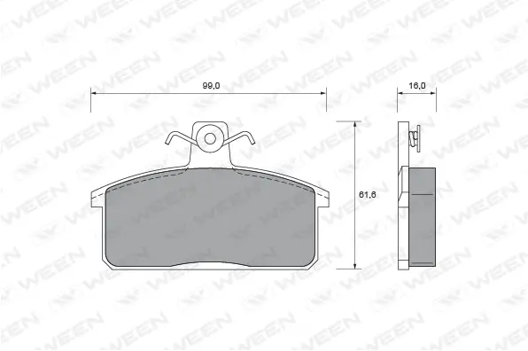 151-1688 WEEN Комплект тормозных колодок, дисковый тормоз (фото 1)