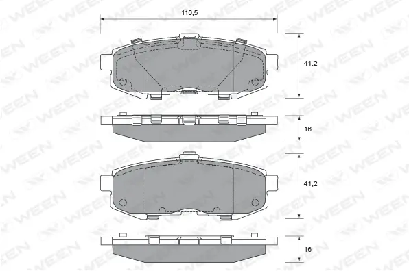 151-2117 WEEN Комплект тормозных колодок, дисковый тормоз (фото 1)