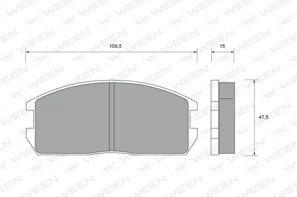 151-2372 WEEN Комплект тормозных колодок, дисковый тормоз (фото 1)