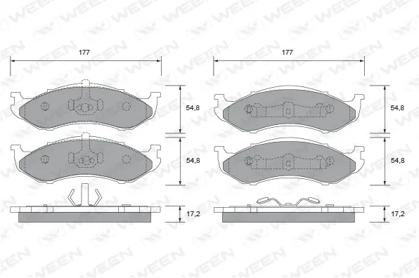 151-2492 WEEN Комплект тормозных колодок, дисковый тормоз (фото 1)