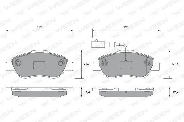 151-2672 WEEN Комплект тормозных колодок, дисковый тормоз (фото 1)