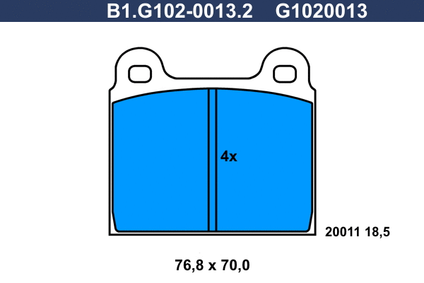 B1.G102-0013.2 GALFER Комплект тормозных колодок, дисковый тормоз (фото 1)