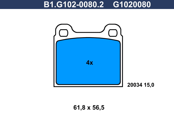 B1.G102-0080.2 GALFER Комплект тормозных колодок, дисковый тормоз (фото 1)