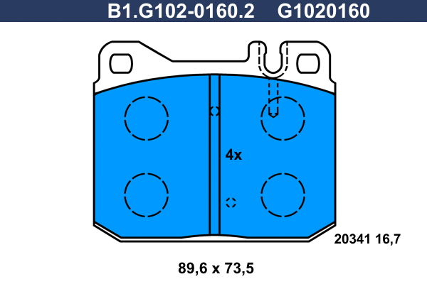 B1.G102-0160.2 GALFER Комплект тормозных колодок, дисковый тормоз (фото 1)