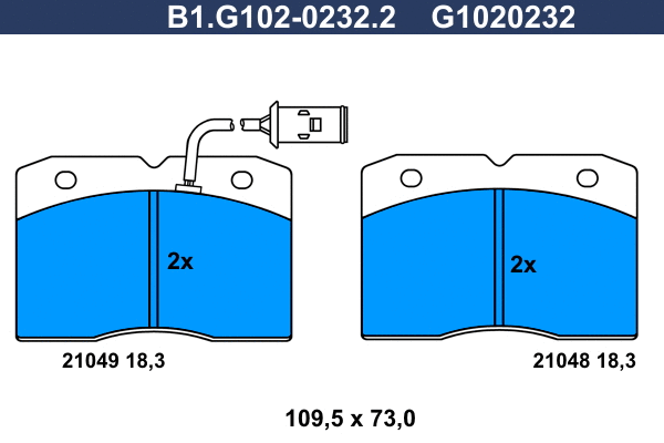 B1.G102-0232.2 GALFER Комплект тормозных колодок, дисковый тормоз (фото 1)