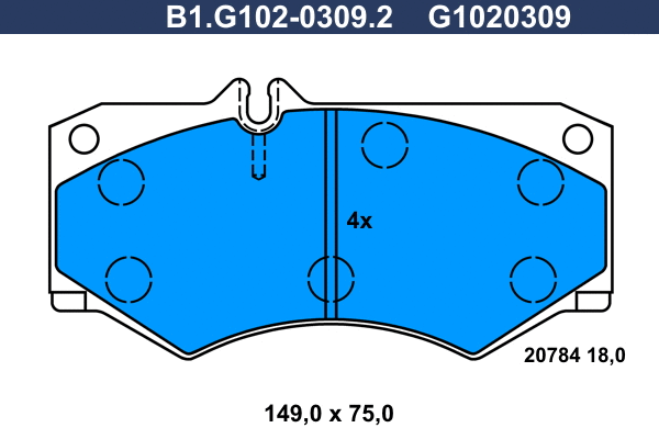 B1.G102-0309.2 GALFER Комплект тормозных колодок, дисковый тормоз (фото 1)
