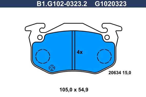 B1.G102-0323.2 GALFER Комплект тормозных колодок, дисковый тормоз (фото 1)
