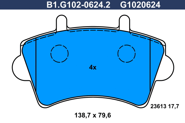 B1.G102-0624.2 GALFER Комплект тормозных колодок, дисковый тормоз (фото 1)