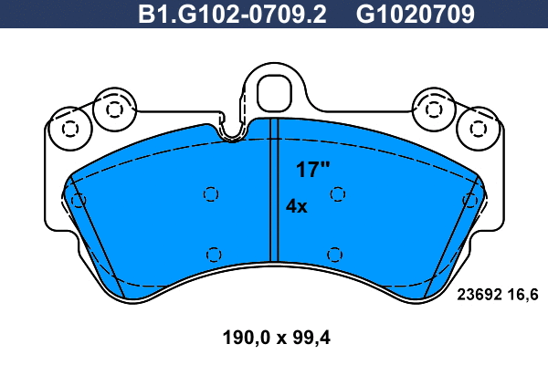 B1.G102-0709.2 GALFER Комплект тормозных колодок, дисковый тормоз (фото 1)