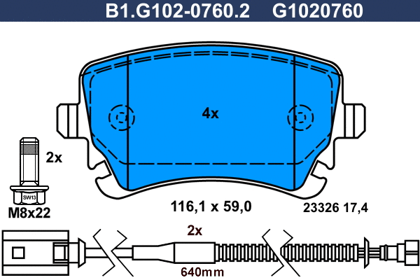 B1.G102-0760.2 GALFER Комплект тормозных колодок, дисковый тормоз (фото 1)