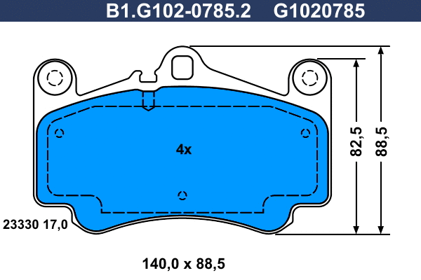 B1.G102-0785.2 GALFER Комплект тормозных колодок, дисковый тормоз (фото 1)