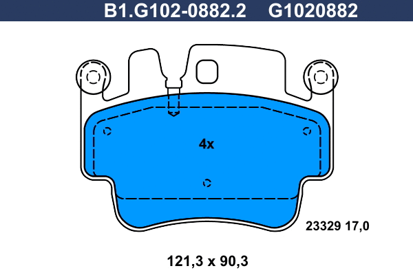 B1.G102-0882.2 GALFER Комплект тормозных колодок, дисковый тормоз (фото 1)