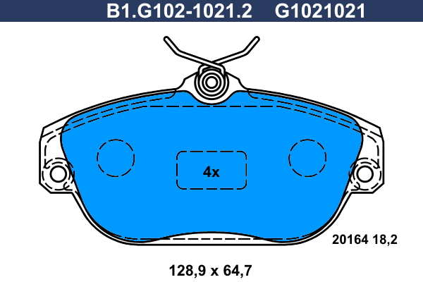 B1.G102-1021.2 GALFER Комплект тормозных колодок, дисковый тормоз (фото 1)