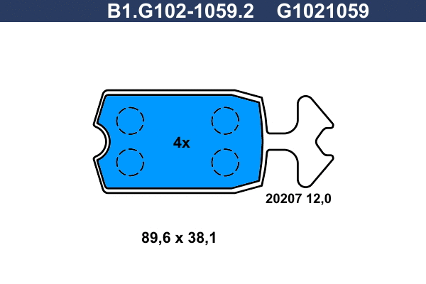 B1.G102-1059.2 GALFER Комплект тормозных колодок, дисковый тормоз (фото 1)