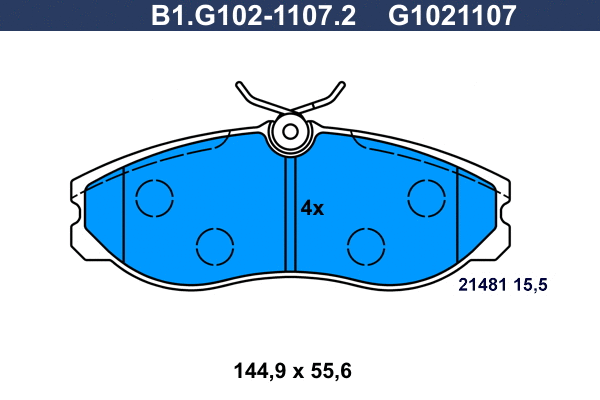 B1.G102-1107.2 GALFER Комплект тормозных колодок, дисковый тормоз (фото 1)