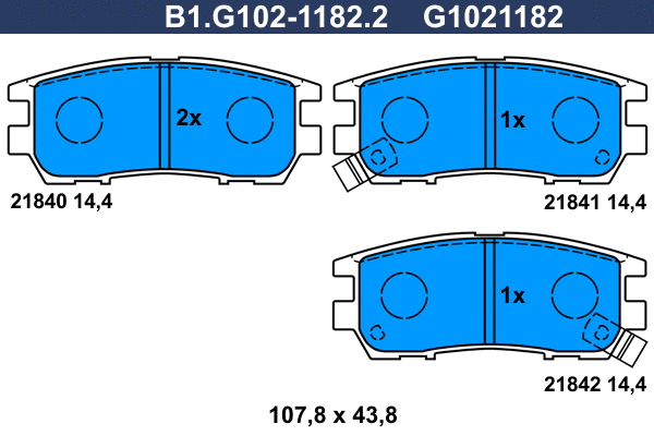 B1.G102-1182.2 GALFER Комплект тормозных колодок, дисковый тормоз (фото 1)