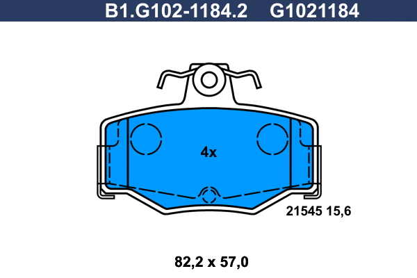 B1.G102-1184.2 GALFER Комплект тормозных колодок, дисковый тормоз (фото 1)