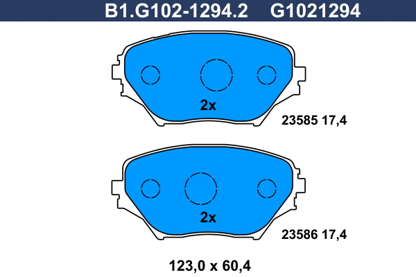 B1.G102-1294.2 GALFER Комплект тормозных колодок, дисковый тормоз (фото 1)
