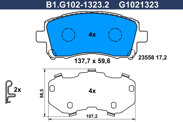 B1.G102-1323.2 GALFER Комплект тормозных колодок, дисковый тормоз (фото 1)